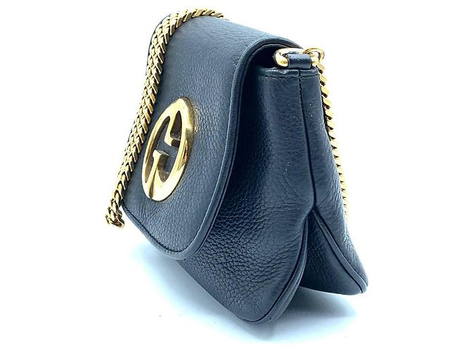 Bolsa de ombro Gucci em couro preto - vista 6