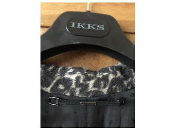 Abrigo Ikks de lana estampado leopardo negro beige Estampado de leopardo - vista 2