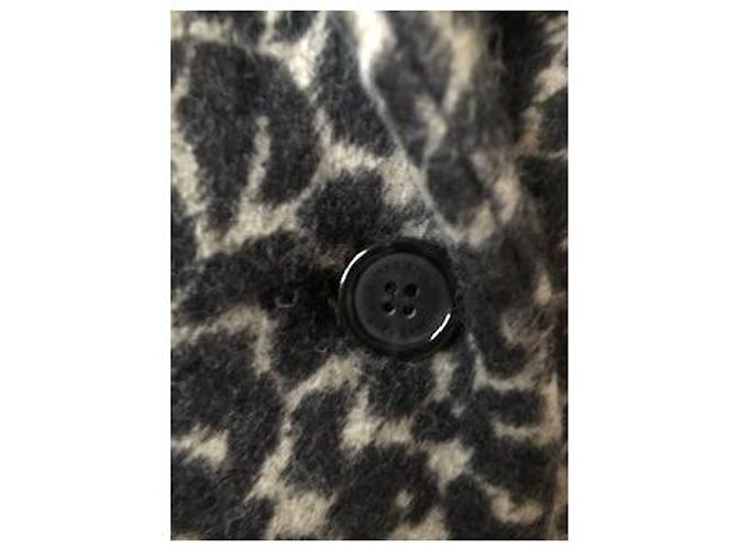 Abrigo Ikks de lana estampado leopardo negro beige Estampado de leopardo - vista 4