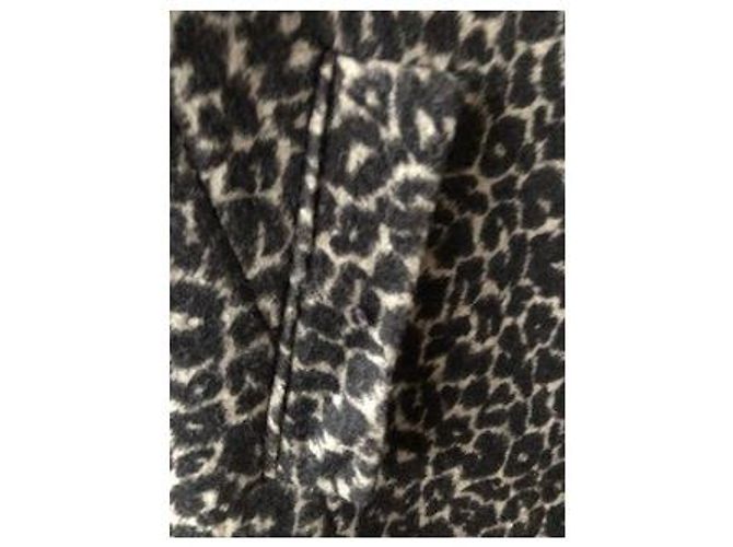 Abrigo Ikks de lana estampado leopardo negro beige Estampado de leopardo - vista 5