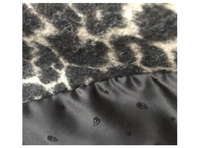 Abrigo Ikks de lana estampado leopardo negro beige Estampado de leopardo - vista 7