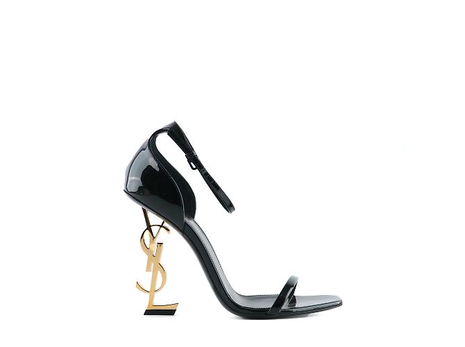 SAINT LAURENT - Sandali Opyum in pelle nera (taglia 39,5) Nero - vista 2