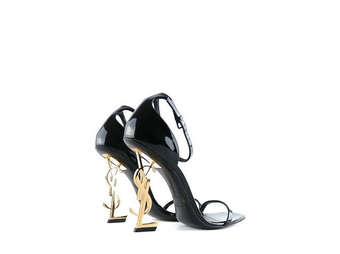 SAINT LAURENT - Sandali Opyum in pelle nera (taglia 39,5) Nero - vista 3