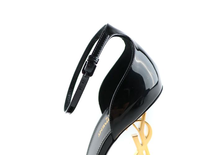 SAINT LAURENT - Sandali Opyum in pelle nera (taglia 39,5) Nero - vista 4