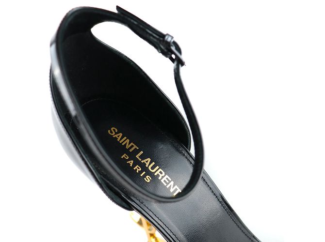 SAINT LAURENT - Sandali Opyum in pelle nera (taglia 39,5) Nero - vista 5