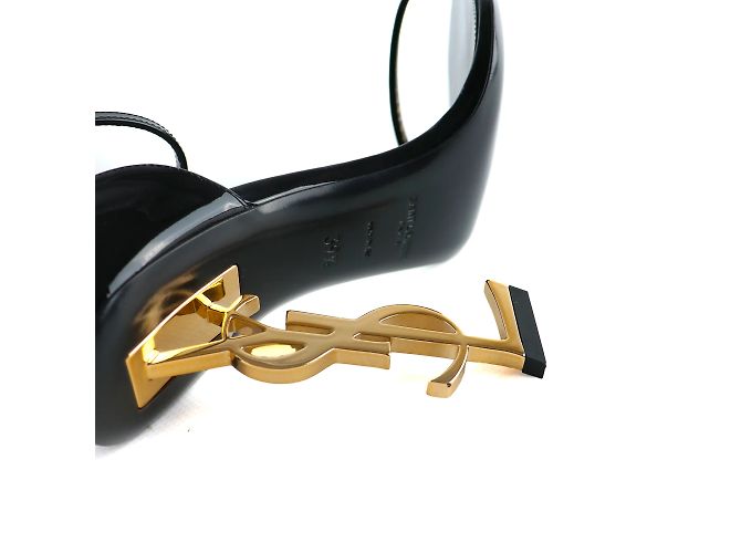 SAINT LAURENT - Sandali Opyum in pelle nera (taglia 39,5) Nero - vista 6