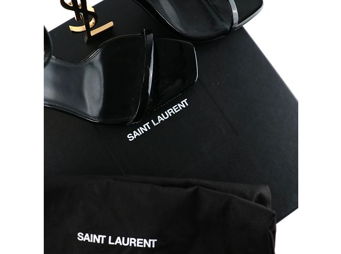 SAINT LAURENT - Sandali Opyum in pelle nera (taglia 39,5) Nero - vista 8
