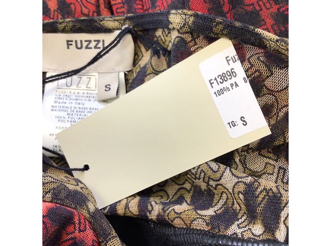 Fuzzi Red / Tan / Black Leopard Printed Ruffled Long Sleeved Mesh Dress - view 5