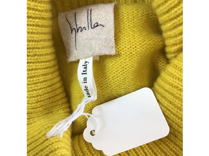 Langärmliger Rollkragenpullover aus Kaschmirstrick von Sybilla in Gelb - Ansicht 4