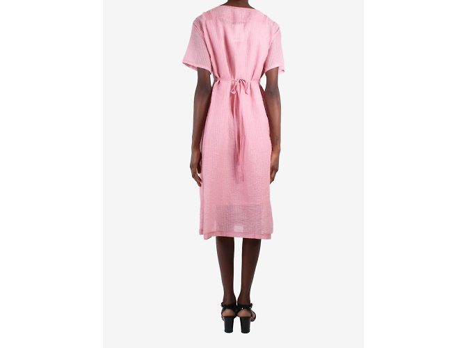 Heidi Klein Rosafarbenes Seersucker-Karokleid mit Unterkleid – Größe FR 34 Pink - Ansicht 2