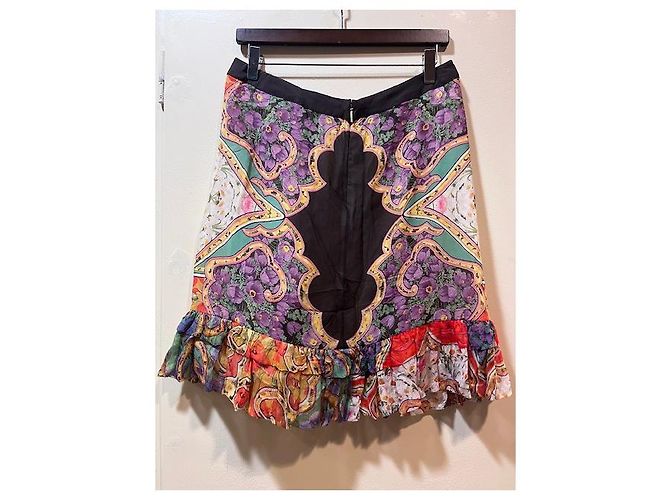 Jupe volantée en soie multicolore Roberto Cavalli - vista 2