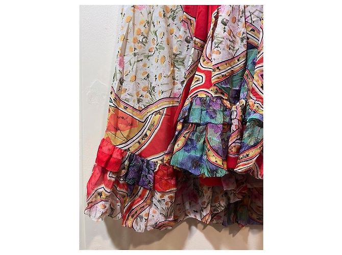 Jupe volantée en soie multicolore Roberto Cavalli - vista 4