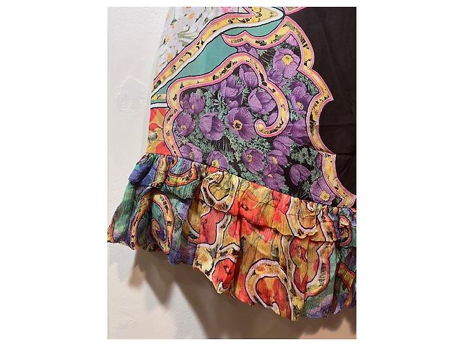 Jupe volantée en soie multicolore Roberto Cavalli - vista 6