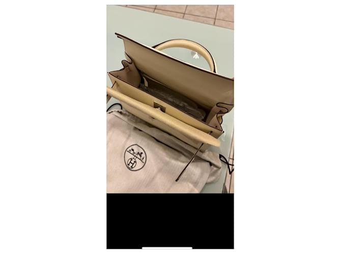 Hermès Kelly 28 Epsom2 Nata Bianco sporco - vista 2