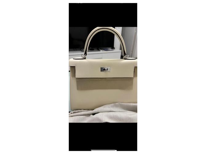 Hermès Kelly 28 Epsom2 Nata Bianco sporco - vista 3