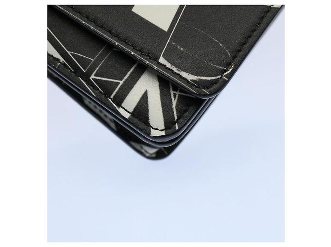 PRADA VITELLO COMICS Clutch Bag Leder Schwarz Weiß Auth 56942 - Ansicht 15