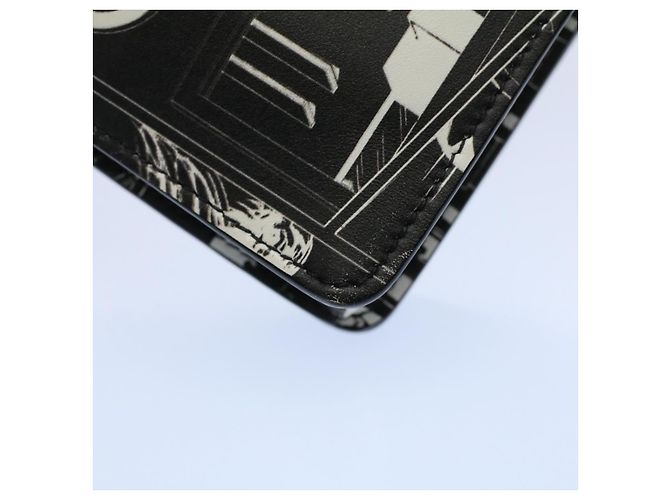PRADA VITELLO COMICS Clutch Bag Leder Schwarz Weiß Auth 56942 - Ansicht 17