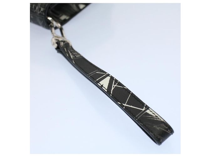 PRADA VITELLO COMICS Clutch Bag Leder Schwarz Weiß Auth 56942 - Ansicht 7