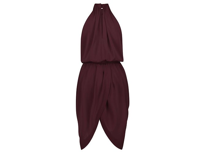 Autre Marque Monique Singh, Vestido drapeado burdeos Roja - vista 2