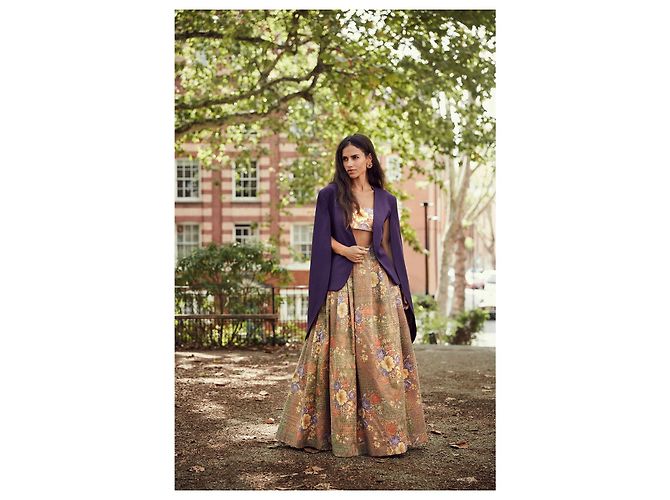 Autre Marque Monique Singh, Gonna lunga da sera in jacquard floreale Multicolore - vista 6