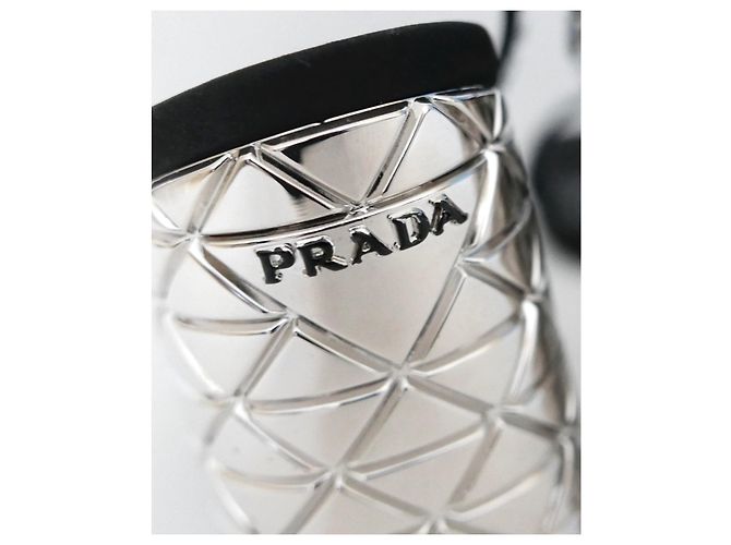 Prada Sandali con tacco a sfera in cristallo da discoteca Argento - vista 4