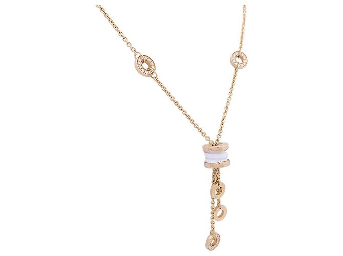 Collana Bulgari, "BZero1", Oro rosa, ceramica bianca e diamanti. - vista 2