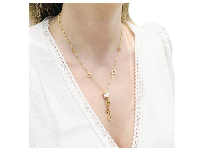 Collana Bulgari, "BZero1", Oro rosa, ceramica bianca e diamanti. - vista 4
