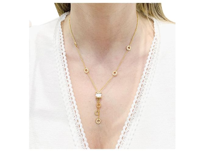 Collana Bulgari, "BZero1", Oro rosa, ceramica bianca e diamanti. - vista 5