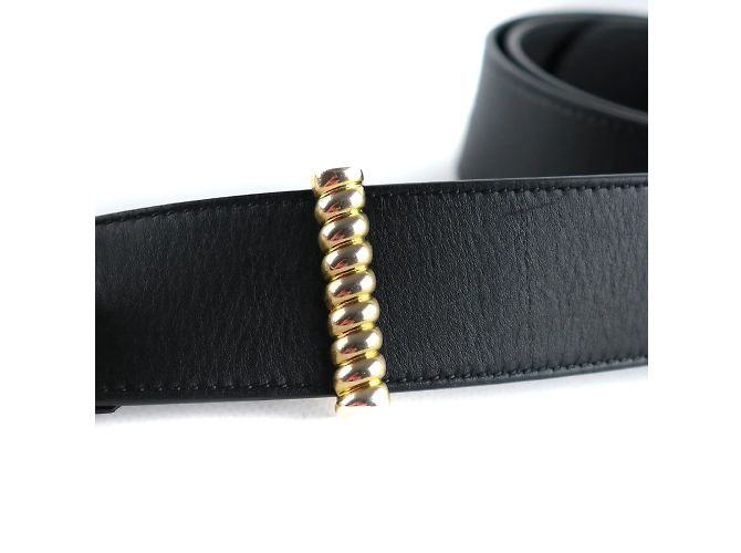 GUCCI - Cinto com fivela GG em couro liso preto (T85) - vista 5