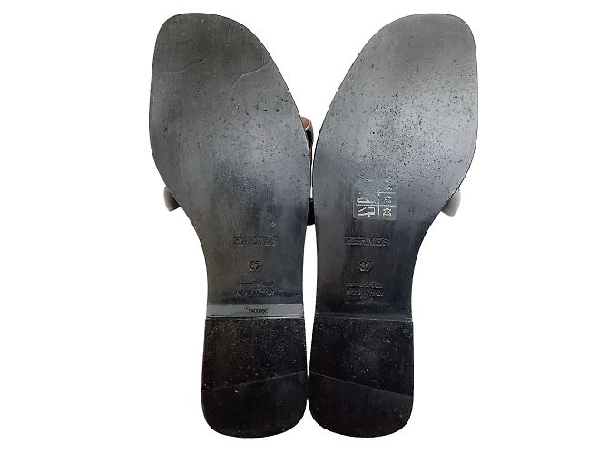 Hermès Sandali Hermes in pelle nera Aloha Slide Nero - vista 6