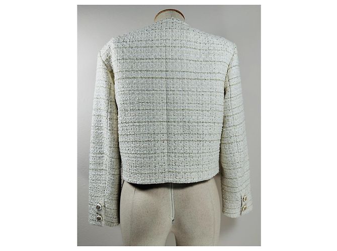 Blazer Sandro de Tweed Ecru Oro Talla 40 Multicolor - vista 4