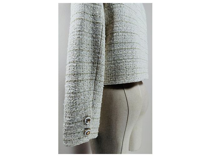 Blazer Sandro de Tweed Ecru Oro Talla 40 Multicolor - vista 5