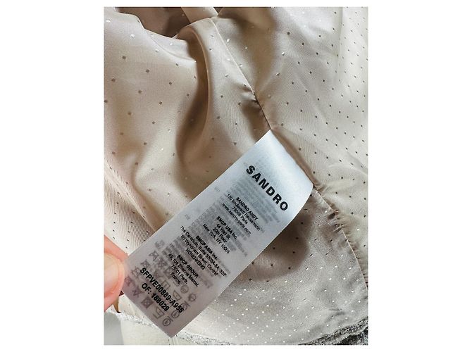 Blazer Sandro de Tweed Ecru Oro Talla 40 Multicolor - vista 7