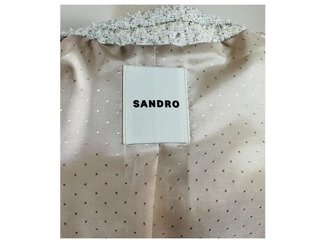 Sandro Tweed Blazer Ecru Gold Größe 42 Mehrfarben - Ansicht 9