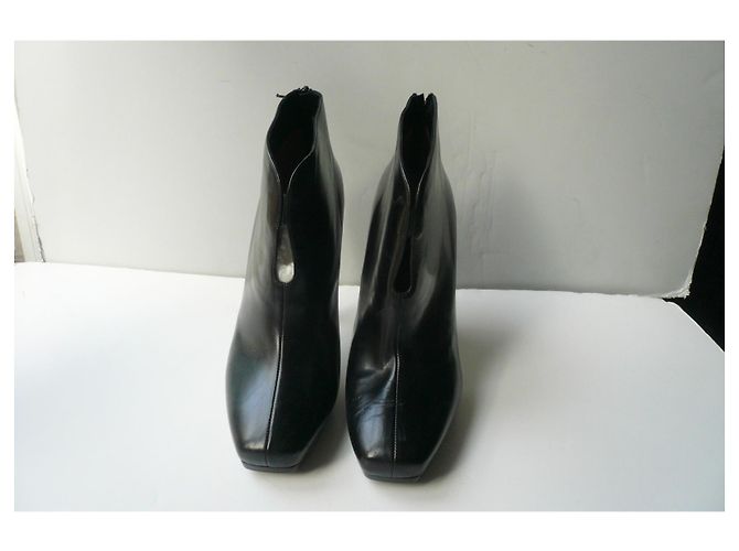 Hermès HERMES Stivaletti miele Pelle di vitello nera buone condizioni T40,5 IT Nero - vista 5