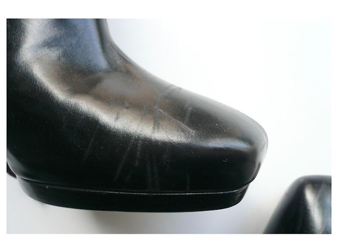 Hermès HERMES Stivaletti miele Pelle di vitello nera buone condizioni T40,5 IT Nero - vista 9