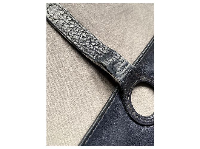 Cartera Hermès Dogon Duo de Cuero Togo Azul Oscuro - vista 12