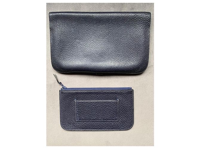 Cartera Hermès Dogon Duo de Cuero Togo Azul Oscuro - vista 3