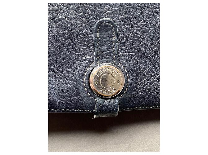 Cartera Hermès Dogon Duo de Cuero Togo Azul Oscuro - vista 6