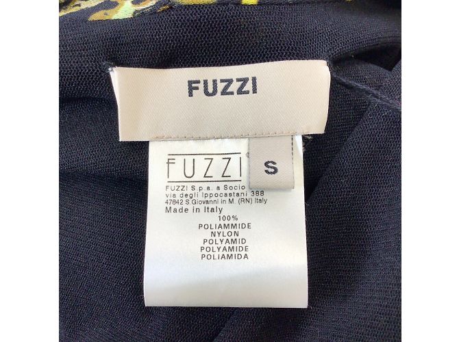 Fuzzi Grün / Schwarzes, bedrucktes, langärmliges Mesh-Midikleid mit V-Ausschnitt - Ansicht 4