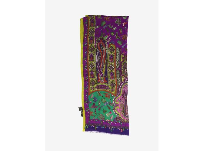 Etro Sciarpa viola con stampa paisley - vista 2