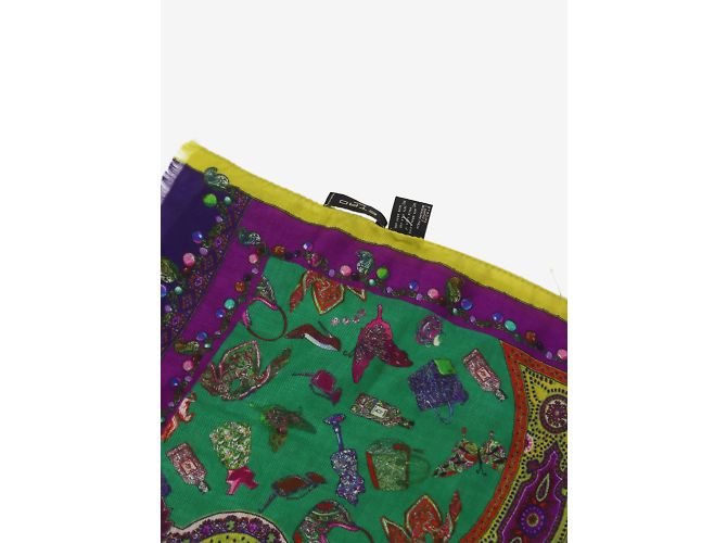 Etro Sciarpa viola con stampa paisley - vista 3