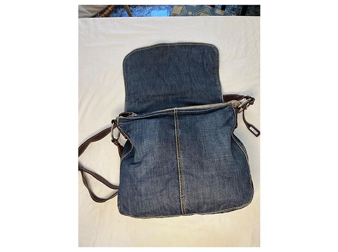 borsa a tracolla in denim miu miu Blu - vista 10