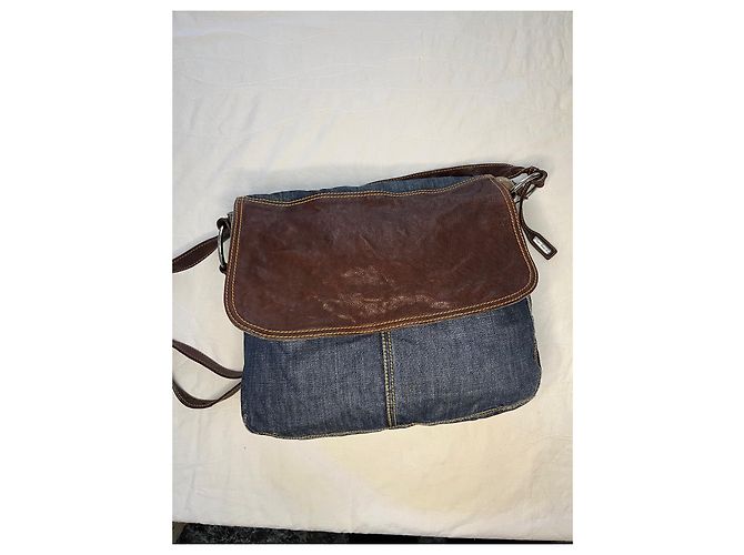 borsa a tracolla in denim miu miu Blu - vista 3