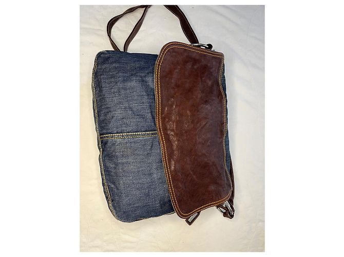 borsa a tracolla in denim miu miu Blu - vista 4