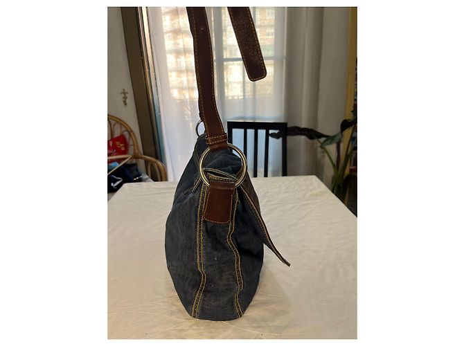 borsa a tracolla in denim miu miu Blu - vista 6