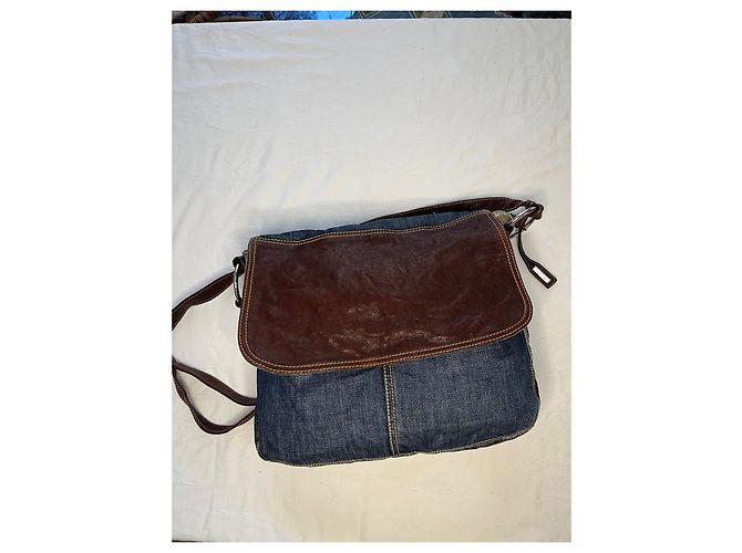 borsa a tracolla in denim miu miu Blu - vista 8