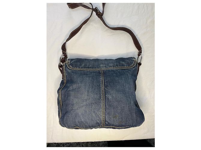 borsa a tracolla in denim miu miu Blu - vista 9