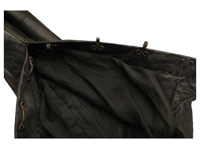 René Lezard Rene Lezard lambskin Ultra Soft Leather Collarless Jacket Size 36 hook eye Black - view 10