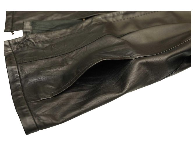 René Lezard Rene Lezard lambskin Ultra Soft Leather Collarless Jacket Size 36 hook eye Black - view 13